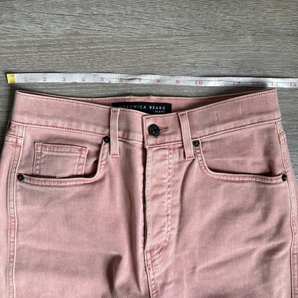 VERONICA BEARD BLAKE CROP CLASSIC STRAIGHT HIGH RISE JEANS IN ROSE 29 - Picture 6 of 13